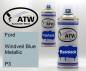Preview: Ford, Windveil Blue Metallic, P3: 400ml Sprühdose + 400ml Klarlack - Set, von ATW Autoteile West.